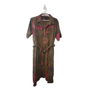 Desigual dress womens 44 US 10 Angela midi belted floral shirt Lyocell p…